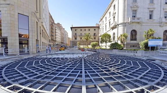 Las obras de la calle Cádiz de Santander estarán acabadas en un mes.