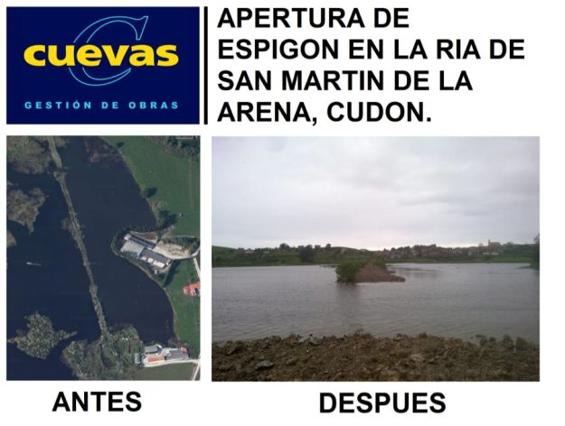 Apertura de espigón en la ria de San Martín de la Arena