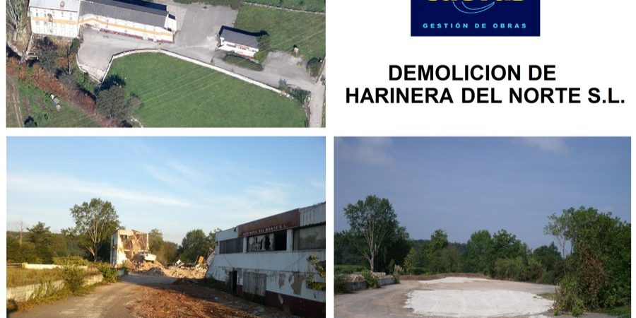 Demolición de Harinera del Norte (Harinor) en Barreda.