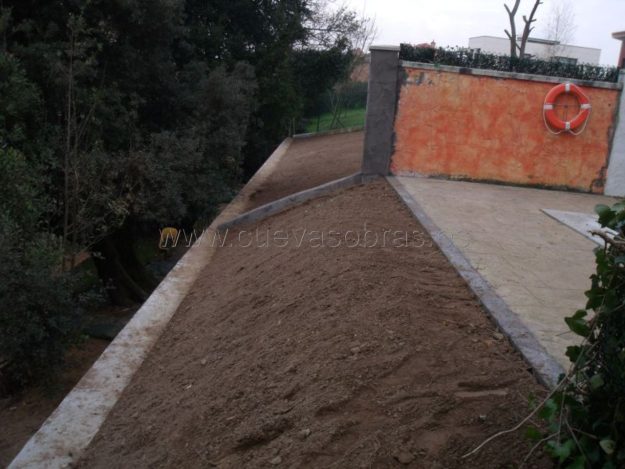 Muro de contención en Siete Villas Cantabria.