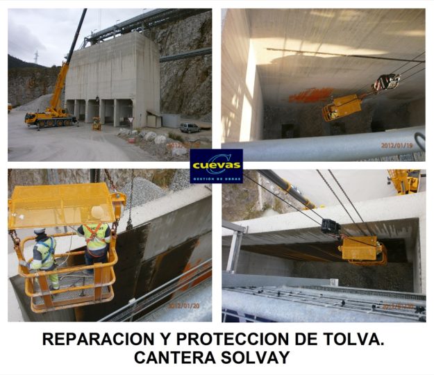 Reparación de tolva en la cantera Tejas Dobra